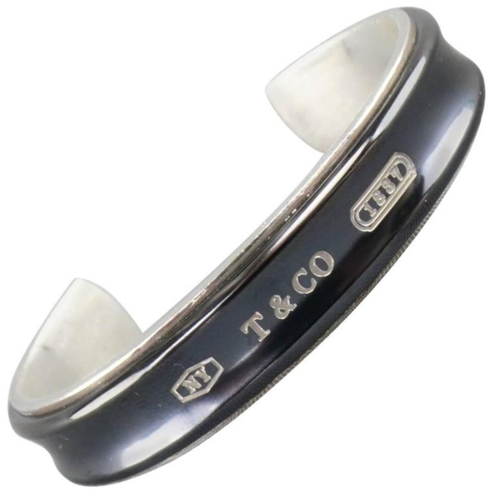 Tiffany & Co Ster Silver 1837 Titanium Cuff 8in